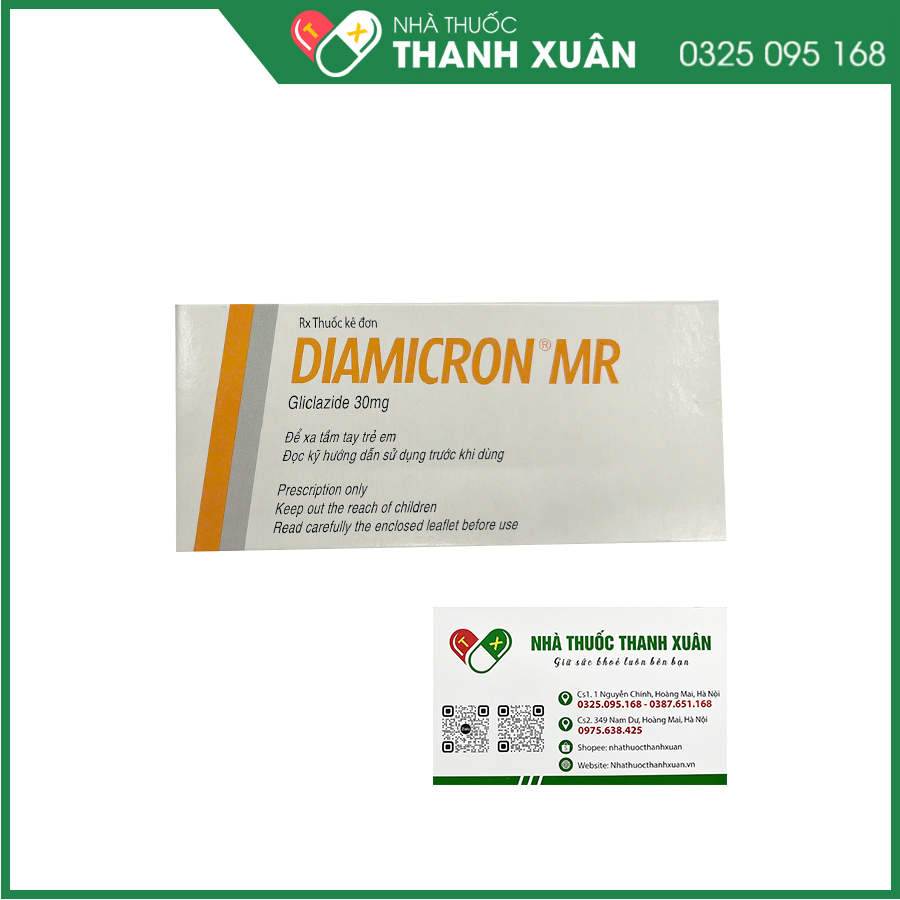 Diamicron MR 30mg thuốc điều trị tiểu đường tuýp 2